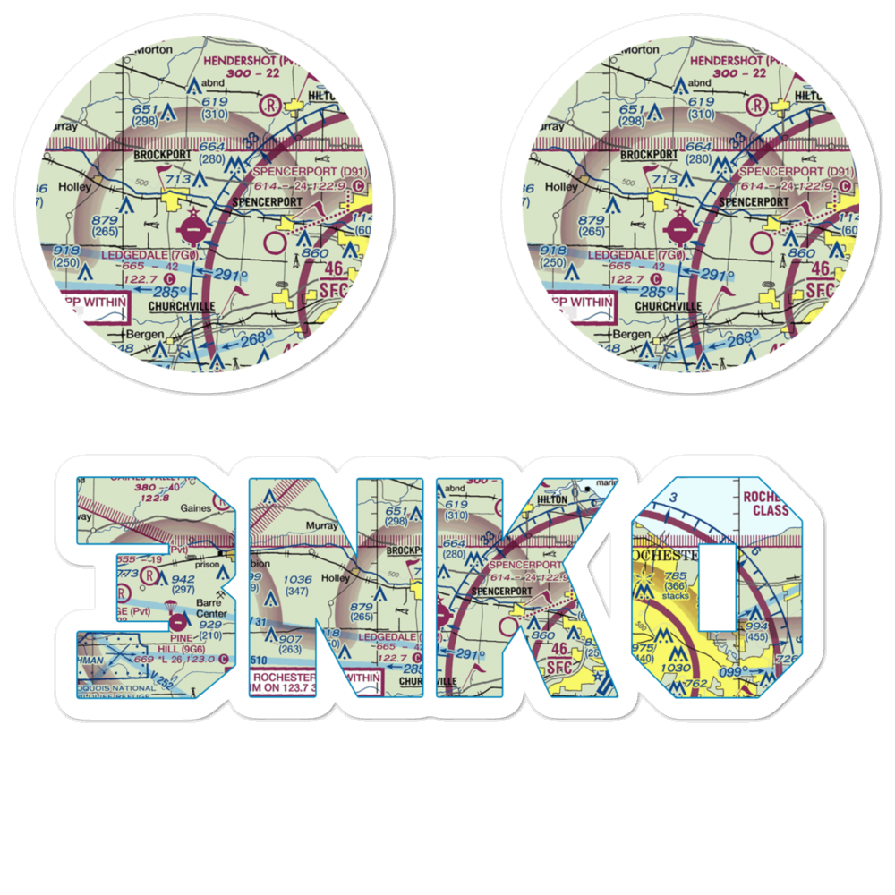 Mc Kinney Airport (3NK0) VFR Sectional Sticker Pack 