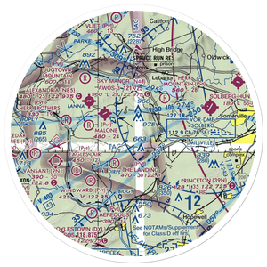 Mock Airport (3NJ5) VFR Sectional Sticker (30 mile)
