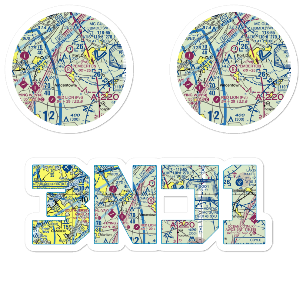 Pemberton Airport (3NJ1) VFR Sectional Sticker Pack 