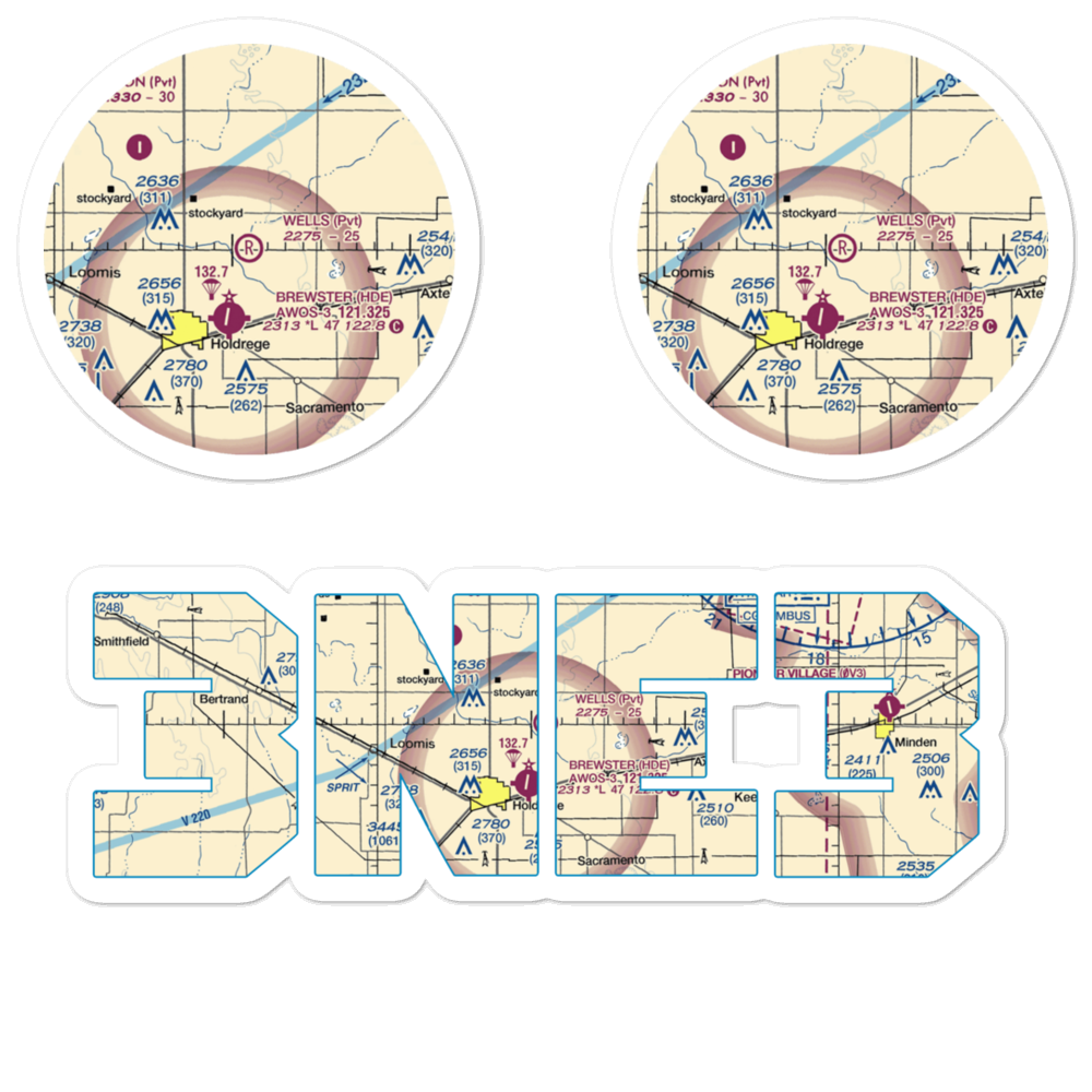 Wells Airport (3NE3) VFR Sectional Sticker Pack 