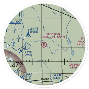 Gage Flying Farmer Airport (3ND5) VFR Sectional Sticker (20 mile)