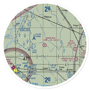 Gage Flying Farmer Airport (3ND5) VFR Sectional Sticker (30 mile)