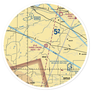 Three Cross Ranch Airport (3MT3) VFR Sectional Sticker (30 mile)