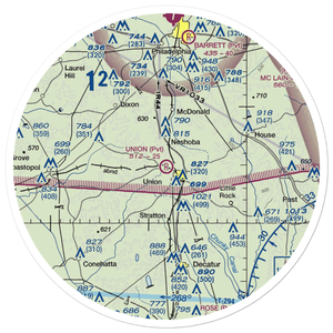 Union Municipal Airport (3MS9) VFR Sectional Sticker (30 mile)