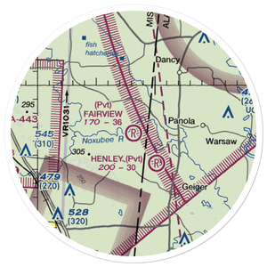 Fairview Farms Airport (3MS8) VFR Sectional Sticker (20 mile)