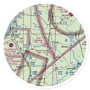 Fairview Farms Airport (3MS8) VFR Sectional Sticker (30 mile)