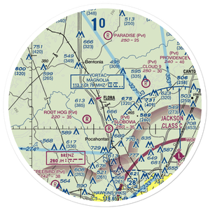 E E Lane Airport (3MS6) VFR Sectional Sticker (30 mile)