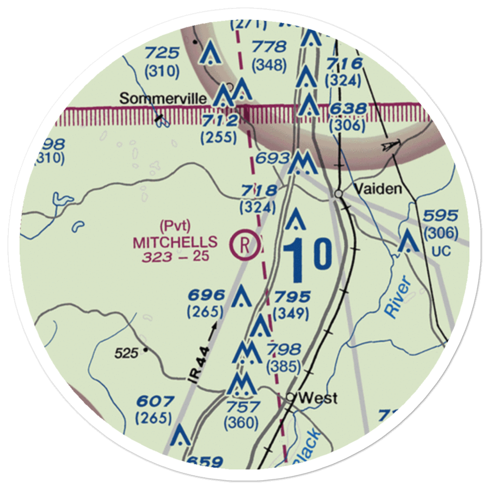 Mitchell's Airport (3MS5) VFR Sectional Sticker (20 mile) 