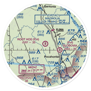 Root Hog Airport (3MS3) VFR Sectional Sticker (20 mile)
