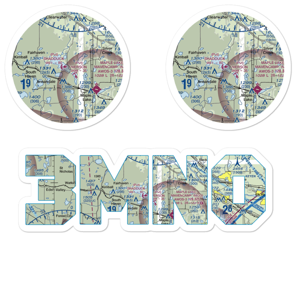 Shadduck Seaplane Base (3MN0) VFR Sectional Sticker Pack 