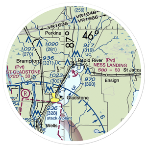 Ness Landing Seaplane Base (3MI9) VFR Sectional Sticker (20 mile)