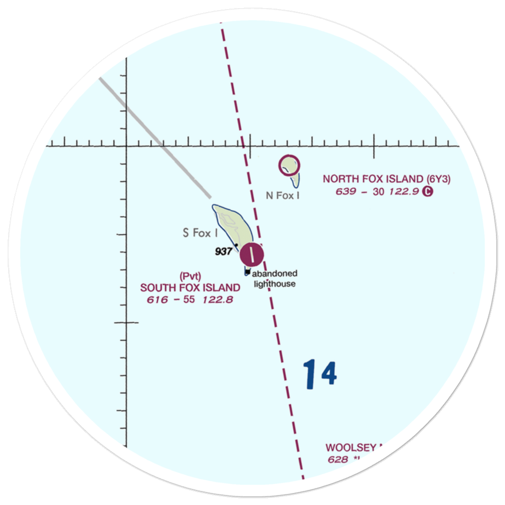 South Fox Island Airport (3MI2) VFR Sectional Sticker (30 mile) 