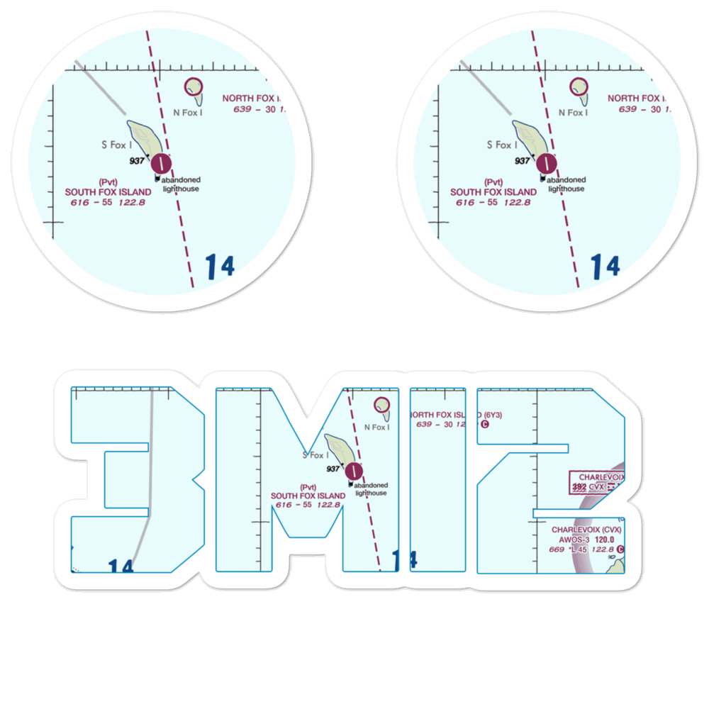 South Fox Island Airport (3MI2) VFR Sectional Sticker Pack 