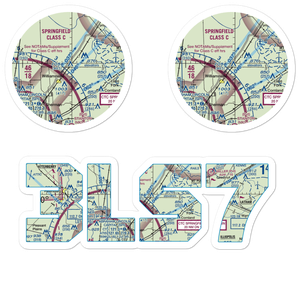 Bock Farms Airport (3LS7) VFR Sectional Sticker Pack
