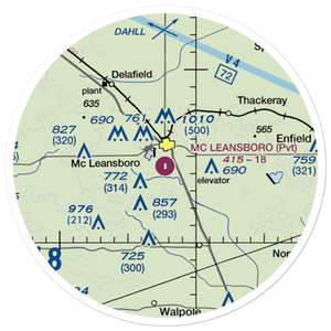 Mc Leansboro Airport (3LL8) VFR Sectional Sticker (20 mile)