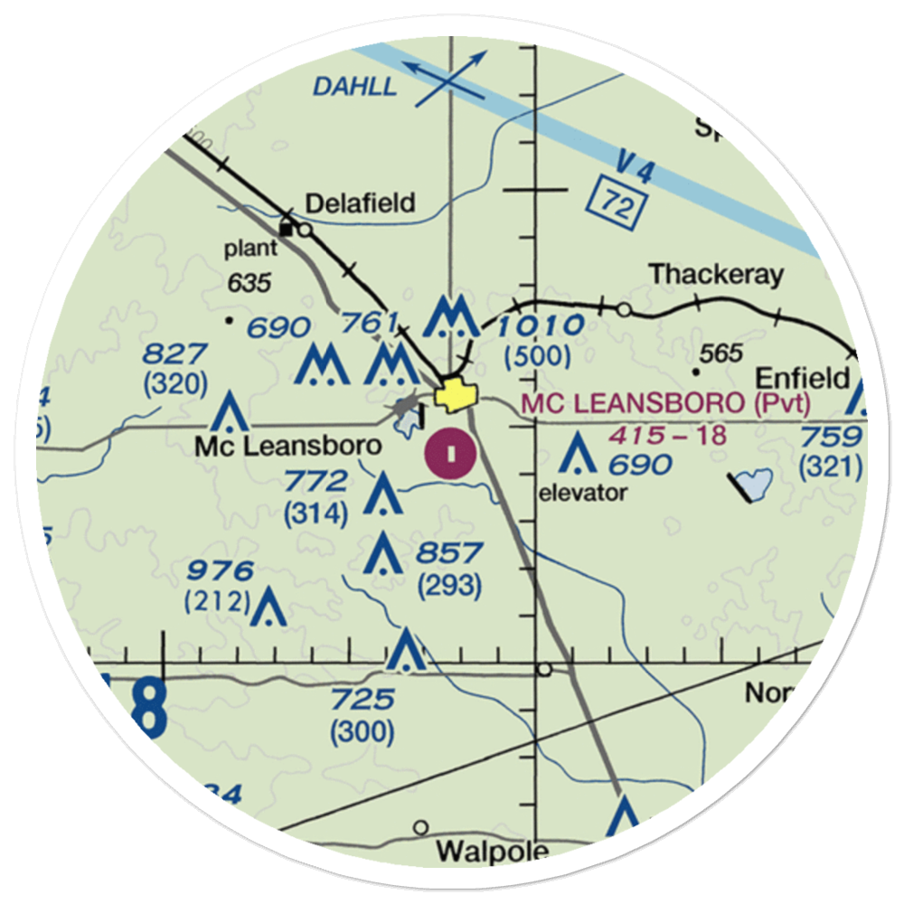 Mc Leansboro Airport (3LL8) VFR Sectional Sticker (20 mile) 