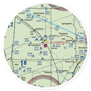 Mc Leansboro Airport (3LL8) VFR Sectional Sticker (30 mile)