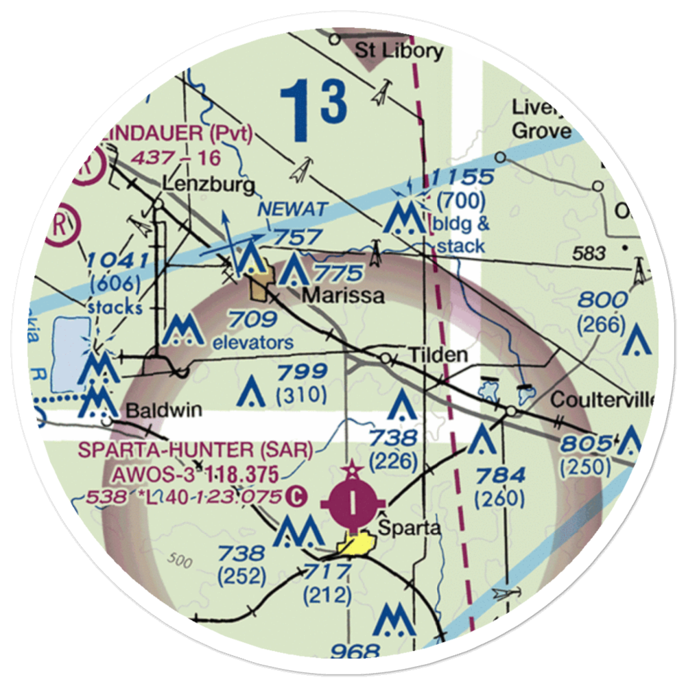 Herschel Hunter Airport (3LL1) VFR Sectional Sticker (20 mile) 