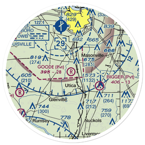 Goode Airpark (3KY1) VFR Sectional Sticker (20 mile)