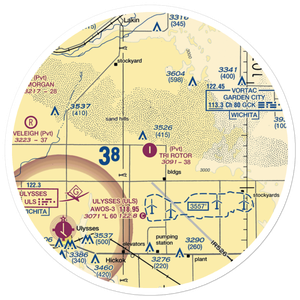 Tri Rotor Airport (3KS9) VFR Sectional Sticker (30 mile)