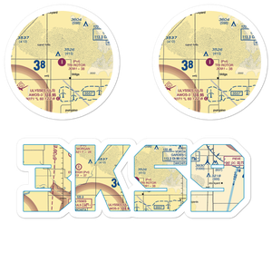 Tri Rotor Airport (3KS9) VFR Sectional Sticker Pack