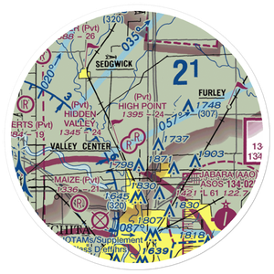 High Point Airport (3KS5) VFR Sectional Sticker (20 mile)