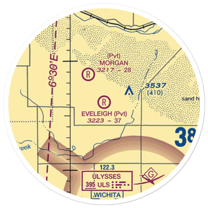Eveleigh Farms Airport (3KS4) VFR Sectional Sticker (20 mile)
