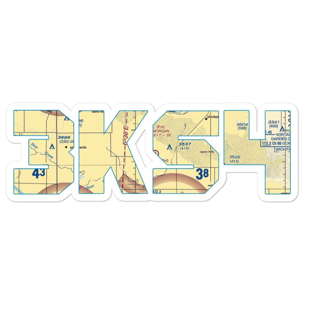 Eveleigh Farms Airport (3KS4) VFR Sectional Sticker 
