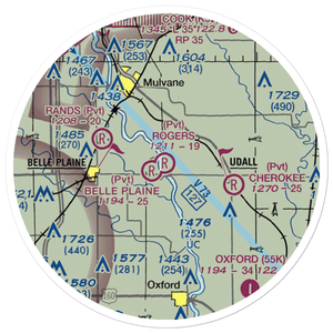 Rogers Airport (3KS3) VFR Sectional Sticker (20 mile)