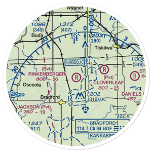 Rinkenberger Restricted Landing Area (3IS8) VFR Sectional Sticker (20 mile)
