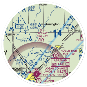 Sugar Creek Farm Airport (3IL9) VFR Sectional Sticker (20 mile)