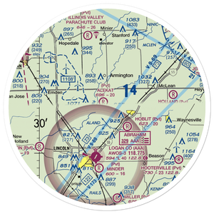 Sugar Creek Farm Airport (3IL9) VFR Sectional Sticker (30 mile)