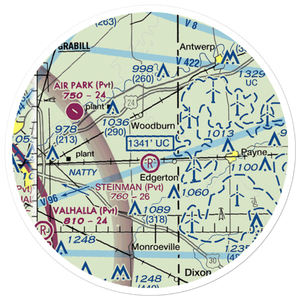 Basting Airport (3II3) VFR Sectional Sticker (20 mile)