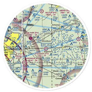 Basting Airport (3II3) VFR Sectional Sticker (30 mile)