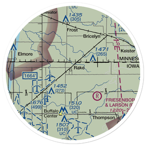 Rake Airport (3IA9) VFR Sectional Sticker (20 mile)