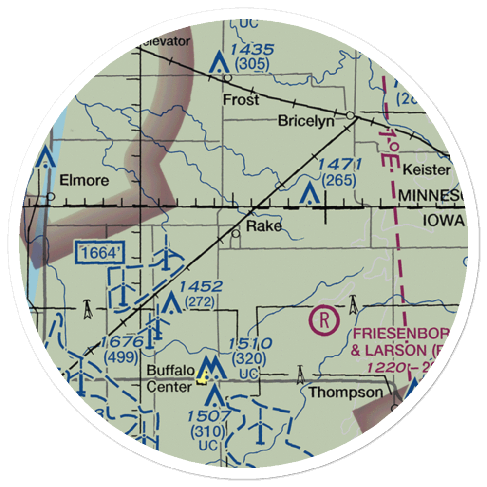 Rake Airport (3IA9) VFR Sectional Sticker (20 mile) 