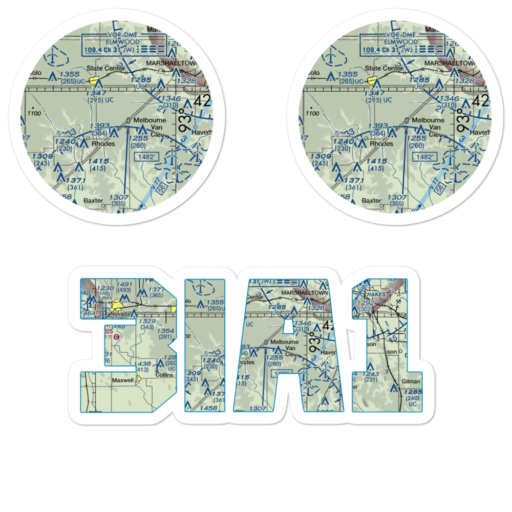 Whites Airport (3IA1) VFR Sectional Sticker Pack 