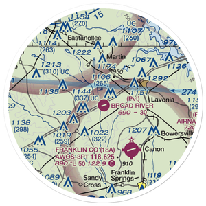 Broad River Air Park (3GE3) VFR Sectional Sticker (20 mile)