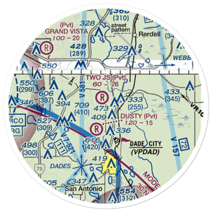 Two J's Flying Ranch Airport (3FL1) VFR Sectional Sticker (20 mile)