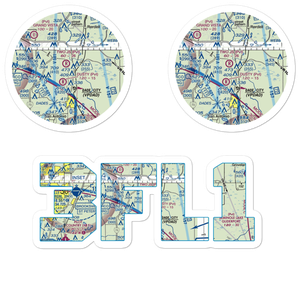 Two J's Flying Ranch Airport (3FL1) VFR Sectional Sticker Pack