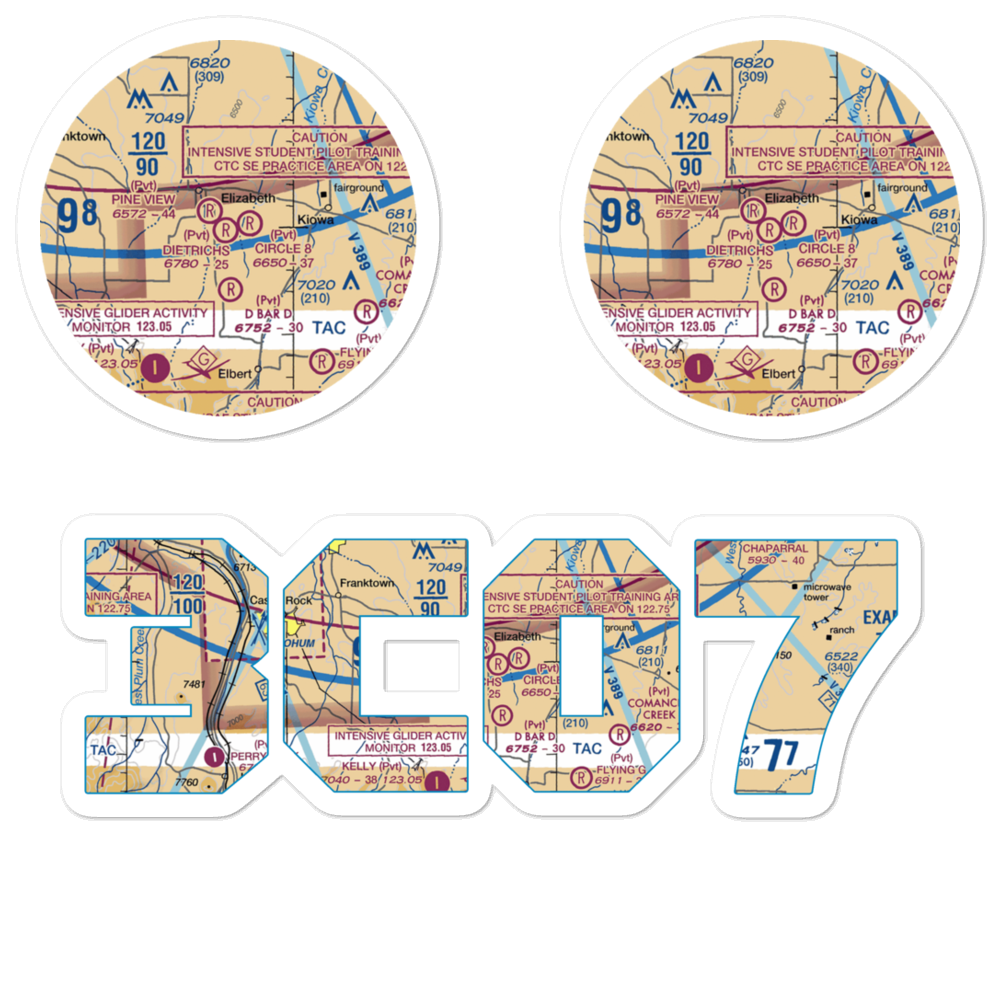Dietrichs Airport (3CO7) VFR Sectional Sticker Pack 