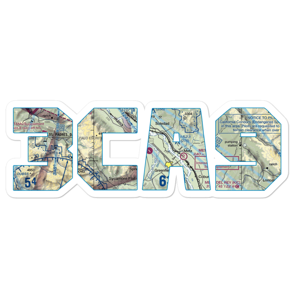 Clark Ranch Airport (3CA9) VFR Sectional Sticker 