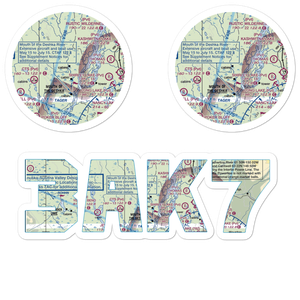 Laub Airport (3AK7) VFR Sectional Sticker Pack