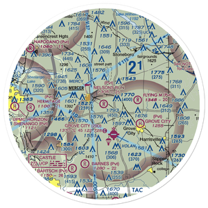 Nelson's Run Airport (39PN) VFR Sectional Sticker (30 mile)