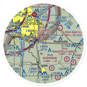 Gardner Airport (39MO) VFR Sectional Sticker (20 mile)