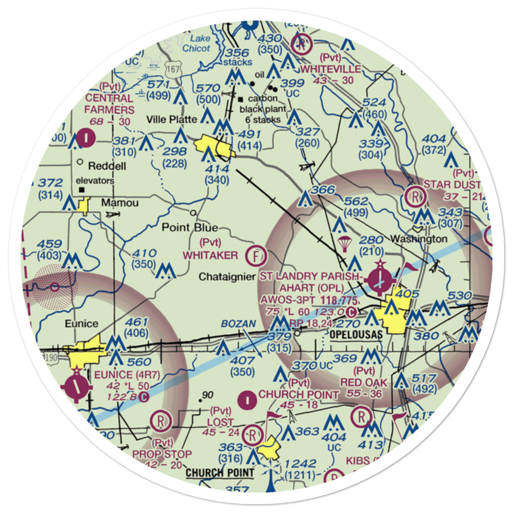 Whitaker Ultralightport (39LA) VFR Sectional Sticker (30 mile) 