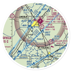 Mason Airport (39IL) VFR Sectional Sticker (20 mile)