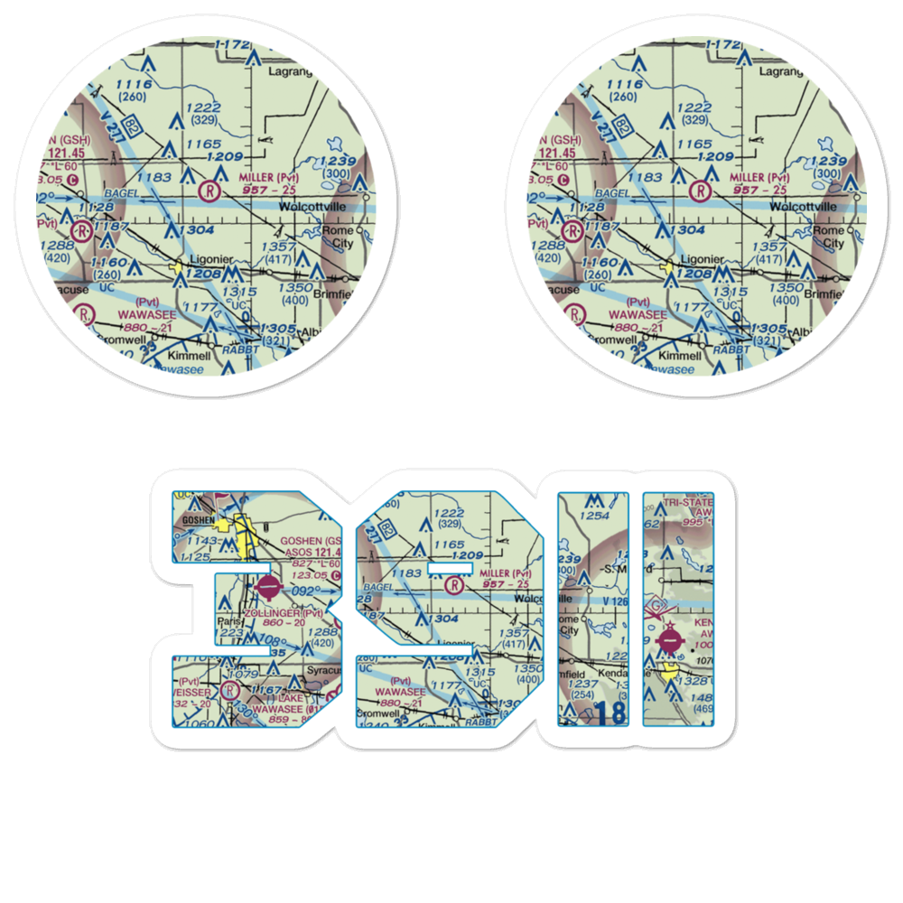 Miller Field (39II) VFR Sectional Sticker Pack 