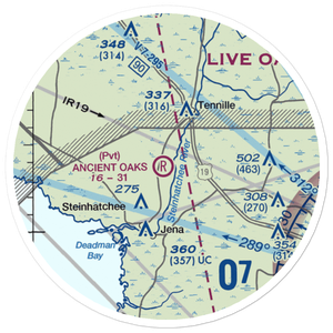 Ancient Oaks Airport (39FD) VFR Sectional Sticker (20 mile)