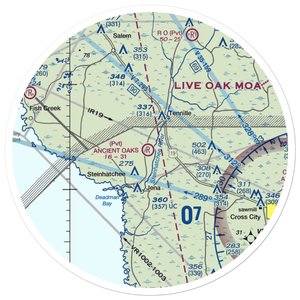 Ancient Oaks Airport (39FD) VFR Sectional Sticker (30 mile)